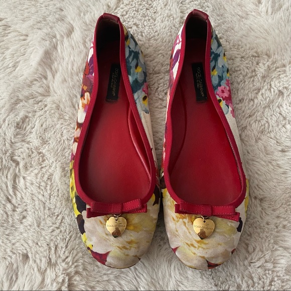 DOLCE & GABBANA FLORAL FLATS - Picture 1 of 9